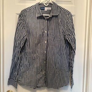 Men's Black & White Plaid Button Down